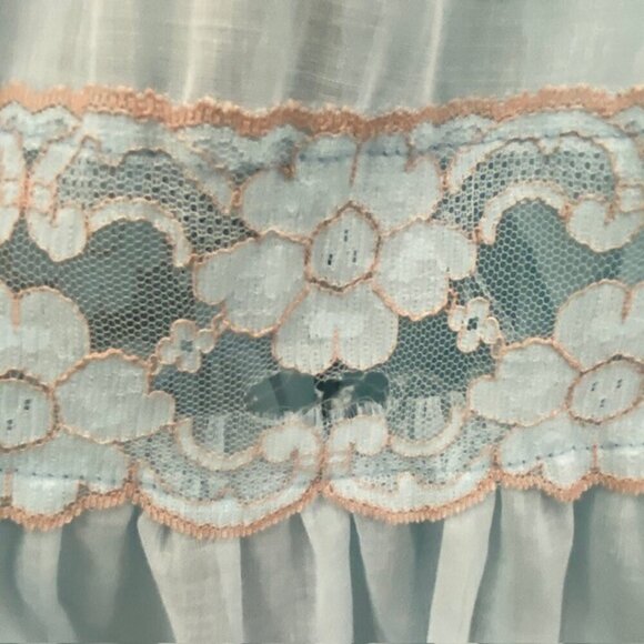 VINTAGE 70s Gunne Sax Blue Lace Long Maxi Prairie Boho Dress Sz XS - Picture 8 of 15